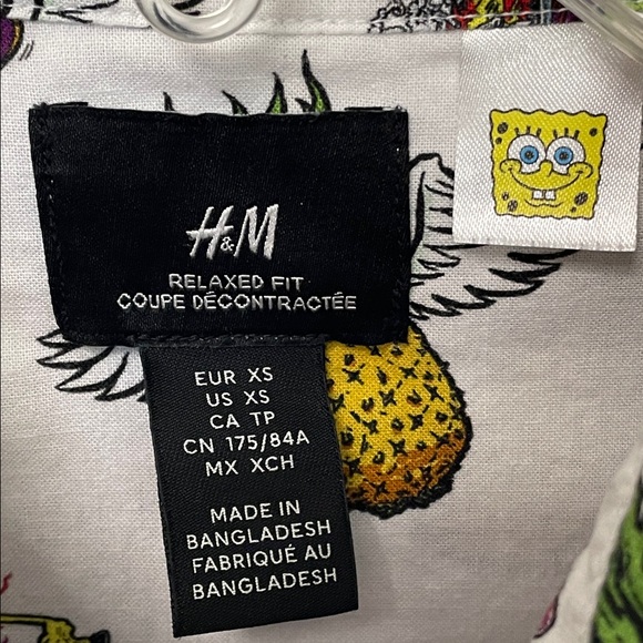 H&M SpongeBob Button Down Shirt XS - Picture 4 of 4